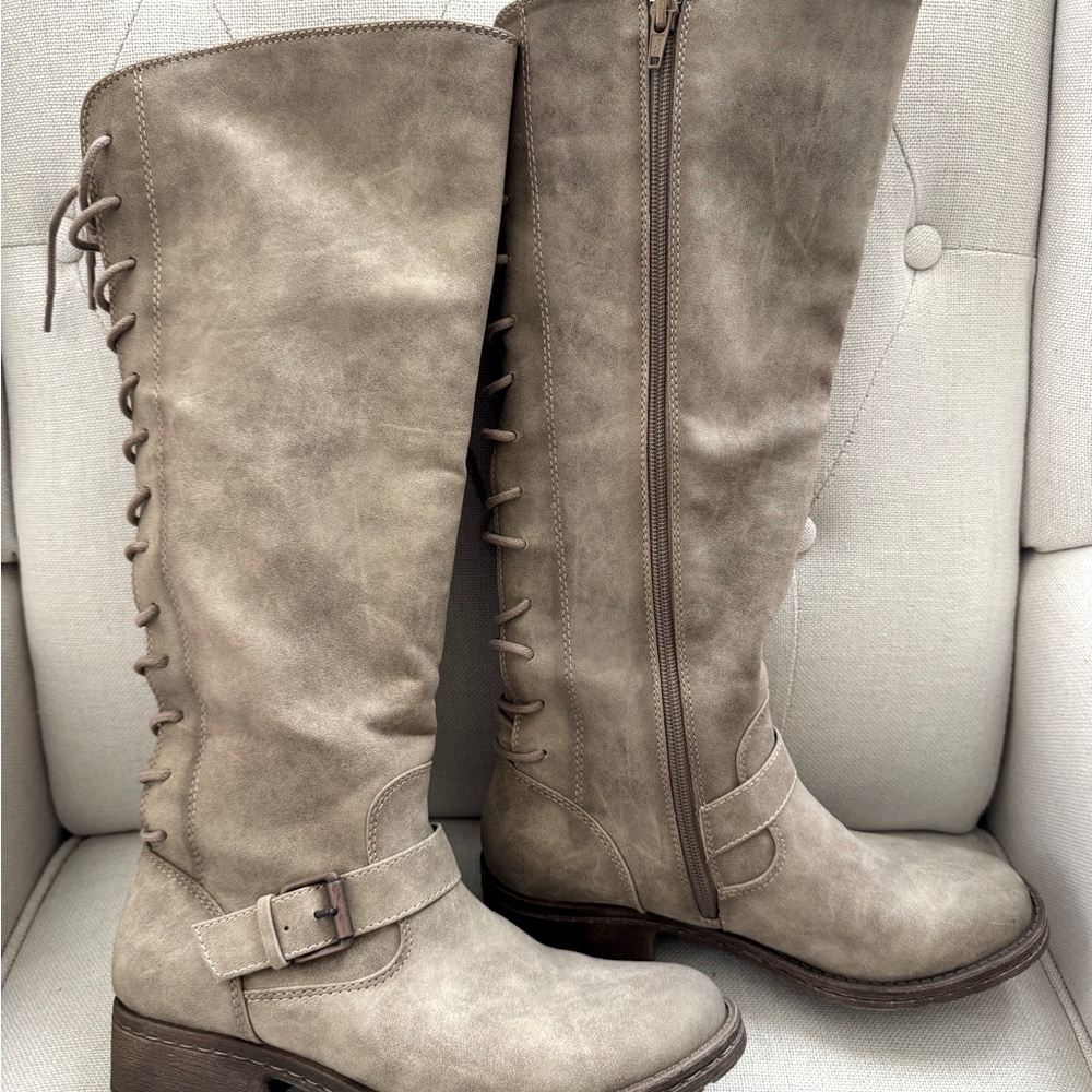 Eurosoft tall back lace and zipper boots size 7